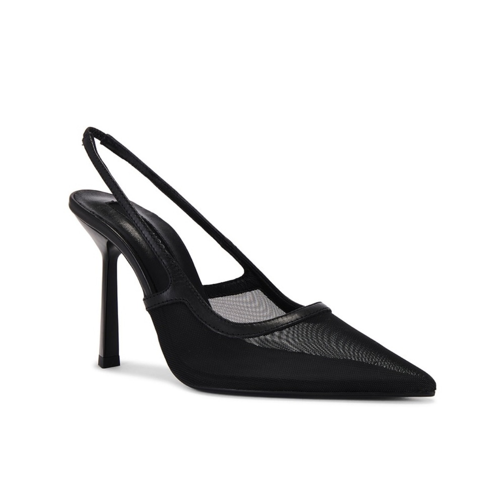 Tony Bianco Black Mesh Slingback Heels